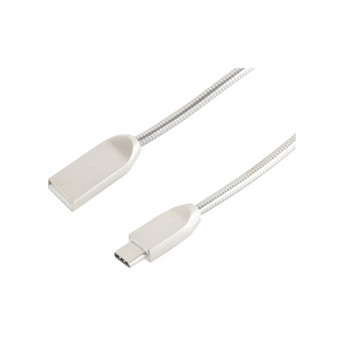 USB Lade-Sync Kabel A/Type 3.1C  Steel Silber 1,6m