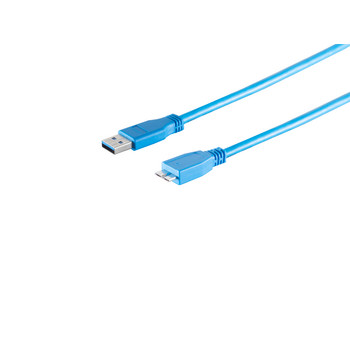 Micro-USB Kabel USB-A-St./USB-B-St. 3.0 blau 1m