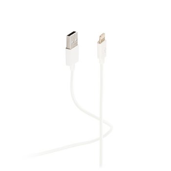 Flexline®--USB Lade-Sync Kabel, USB A Stecker auf 8-Pin Stecker, 2.0, ABS, weiß, 2,0m