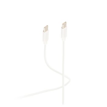 Flexline®--USB Lade-Sync Kabel, USB C Stecker auf USB-C® Stecker, 2.0, ABS, weiß, 0,5m