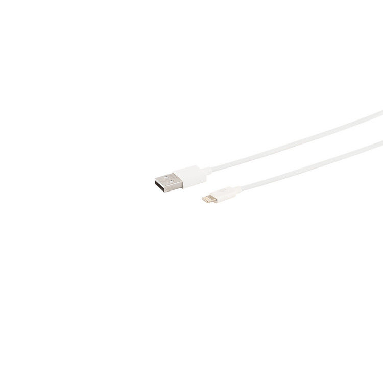USB Lade-Sync Kabel, USB A Stecker auf 8-Pin Stecker, 2.0, ABS, weiß, 4,0m