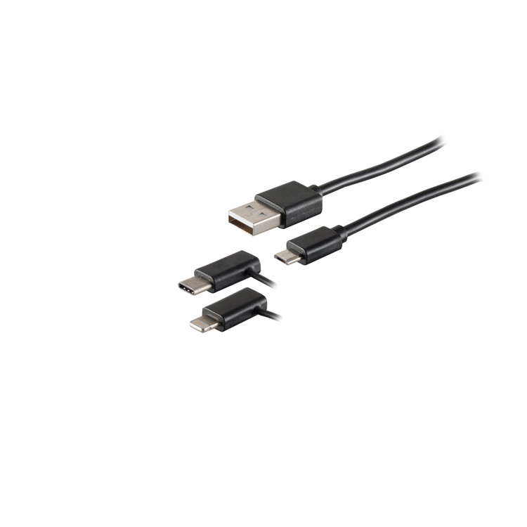 USB Lade-Sync Kabel 3in1 Micro/Typ C/8-pin St.1m