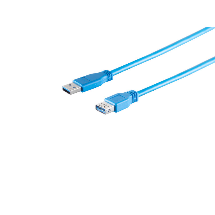 USB Verlängerung A Stecker/A Buchse 3.0, blau 3m