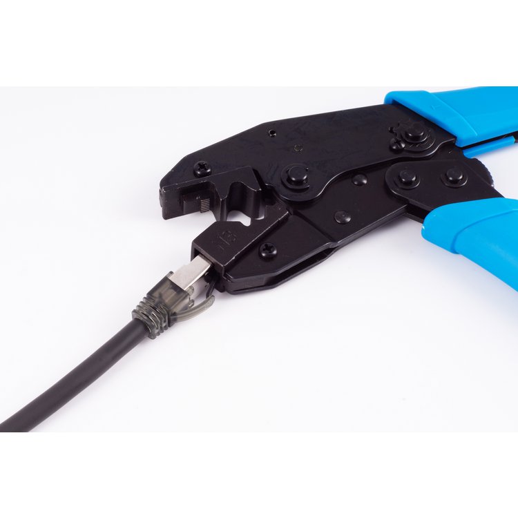 Flexline®-Netzwerkstecker, Crimpzange für RJ45 Modularstecker, Interlock