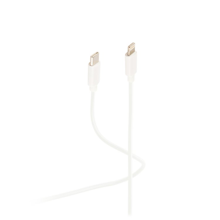 Flexline®--USB Lade Kabel, USB-C® Stecker auf 8-pin Stecker, PD, weiß, 2,0m