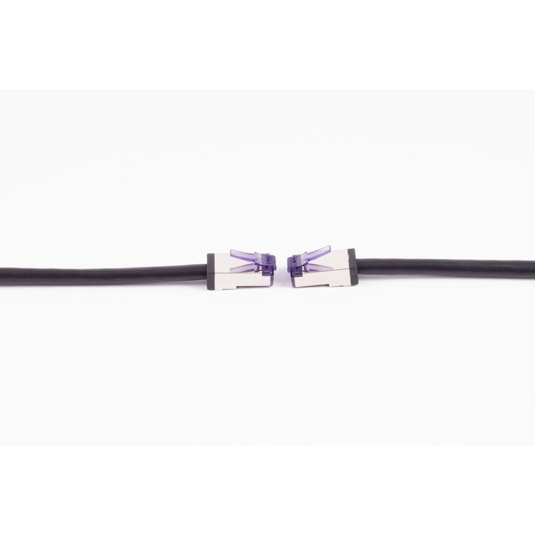 Flexline®-Patchkabel cat. 6A S/FTP, kurze Bauform, PIMF, schwarz, 0,15m