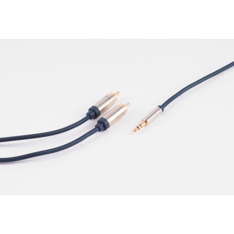 3,5mm Klinken-Kabel auf 2xCinch Stecker RCA, 0,75m