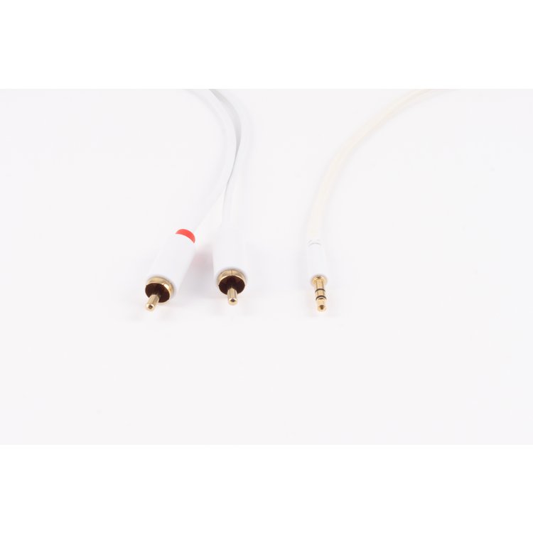 Flexline®-mini 3,5mm Klinke auf Cinch RCA Kabel, weiß, 1,5m