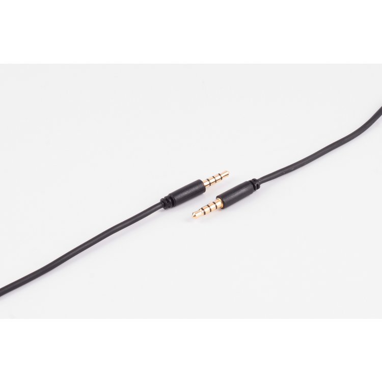 Flexline®-mini 3,5mm Klinke AUX Kabel, 4-polig, schwarz 1,5m