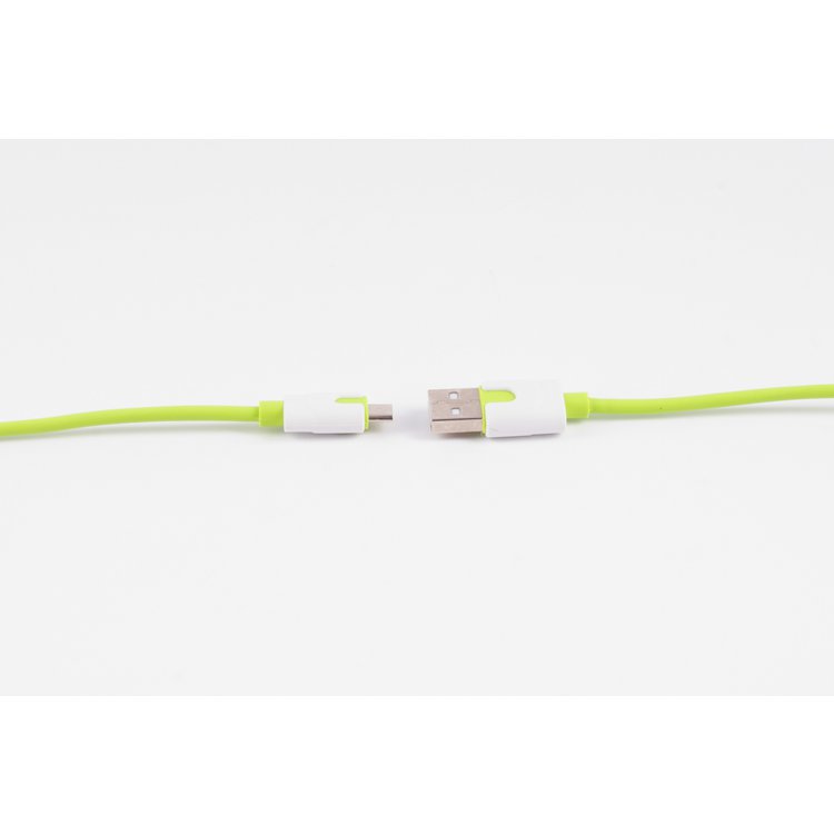 Flexline®-USB-Ladekabel A Stecker auf Micro B, grün, 0,3m