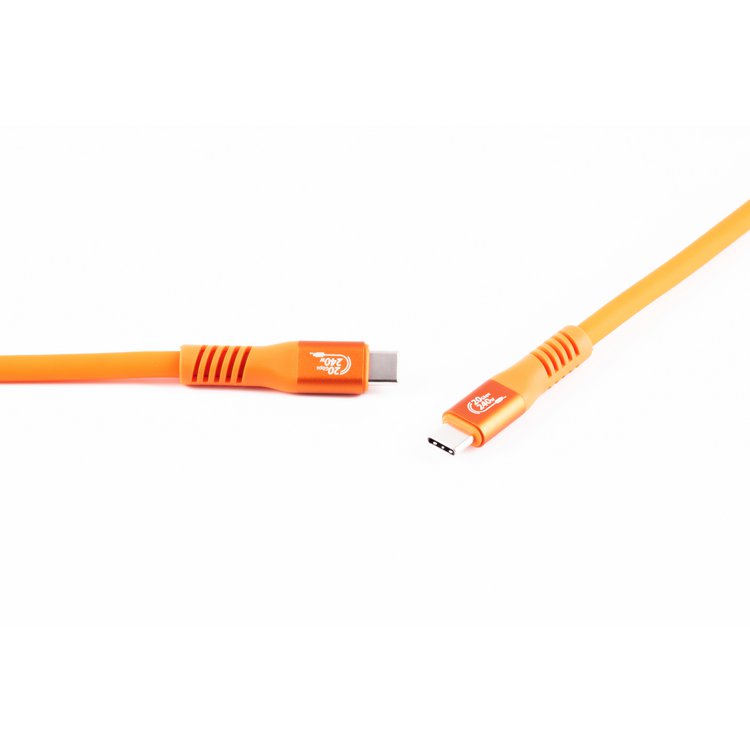 Flexline®-USB-C® Ladekabel, USB 3.2, 240W, orange, 1m