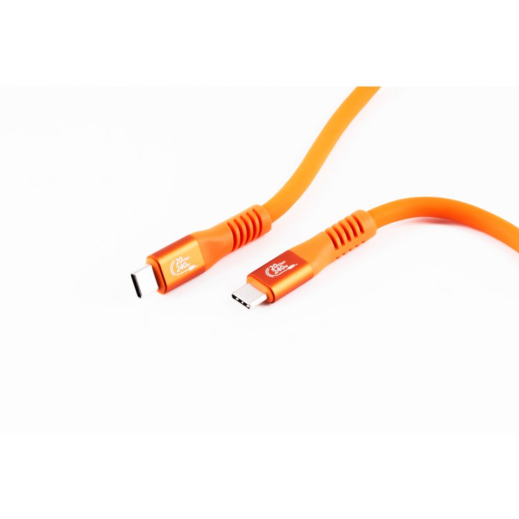 Flexline®-USB-C® Ladekabel, USB 3.2, 240W, orange, 0,25m