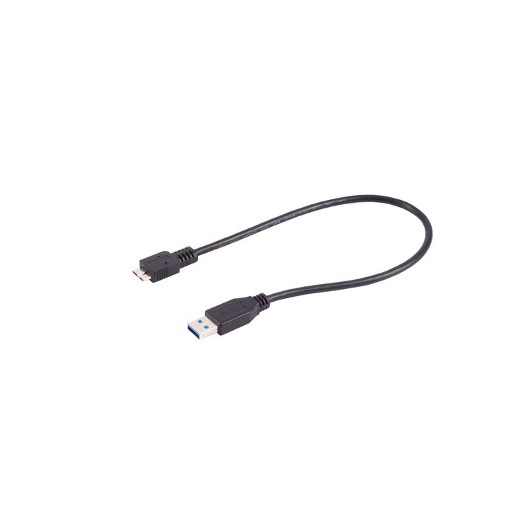 Micro-USB 3.0 Kabel mit geschirmten Stecker, TPE, flexibel, 0,37m