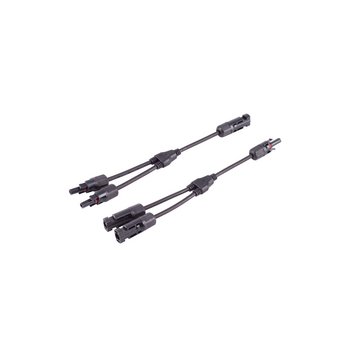 MC4 T-Adapterkabel Set, 2/1, 4mm², schwarz/schwarz, 30cm