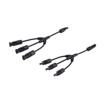 MC4 T-Adapterkabel Set, 3/1, 6mm², schwarz/schwarz, 30cm