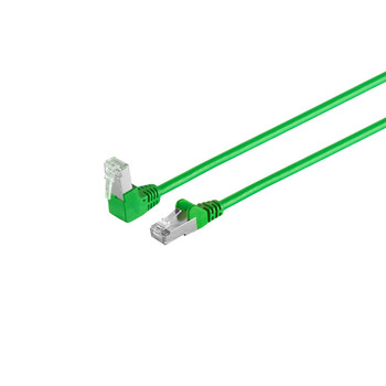 Patchkabel cat 6 S/FTP PIMF Winkel-gerade grün 1m