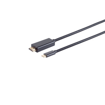 HDMI A Stecker/ USB 3.1 C Stecker, 4K, schwarz, 1m
