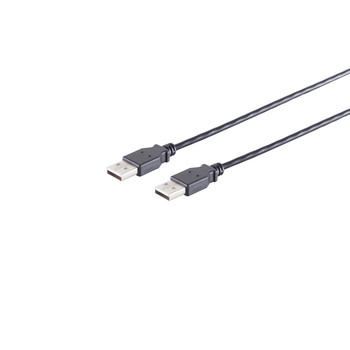 USB-A Verbindungskabel, 2.0, schwarz, 3m