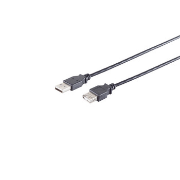 USB High Speed 2.0 Verlängerung, A/A Buchse, USB 2.0, schwarz, 0,3m