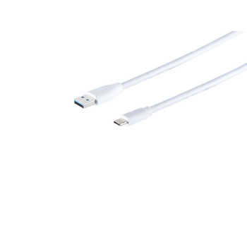 USB Kabel 3.0 A Stecker -USB 3.1 C Stecker weiß 3m