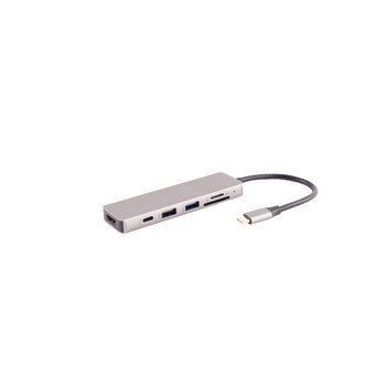 USB-C multiport Dockingstation, 6in1, HDMI, PD, Hub, SD