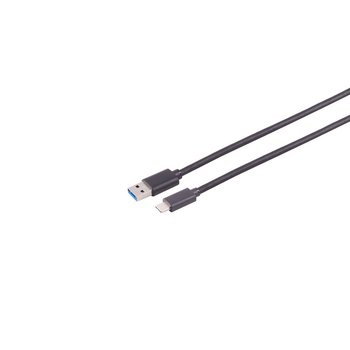 USB 3.0 A Stecker/ USB 3.1 C Stecker, schwarz, 1m