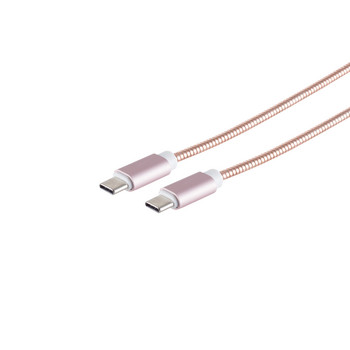 USB Lade-Sync Kabel USB C/ CStecker  Steel Rose 1m
