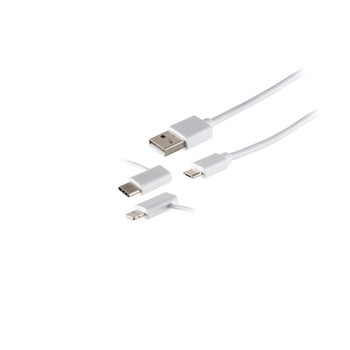 USB Lade-Sync Kabel 3in1 Micro/Typ C/8-pin St.2m