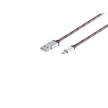 USB-Ladekabel A Stecker auf USB Micro B braun 0,3m