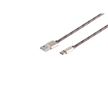 USB-Ladekabel A Stecker auf USB Typ C braun 0,3m