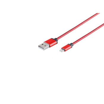 USB-Ladekabel A Stecker auf 8-pin Stecker rot, 2m