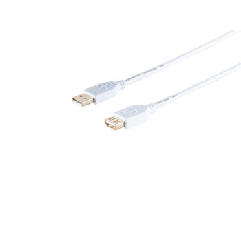 USB High Speed 2.0 Verlängerung, A/A Buchse, USB 2.0, weiß, 1,8m