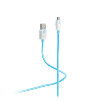 USB-Ladekabel A Stecker auf Micro B, blau, 0,3m