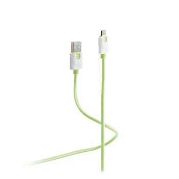 USB-Ladekabel A Stecker auf USB Micro B, grün, 2m